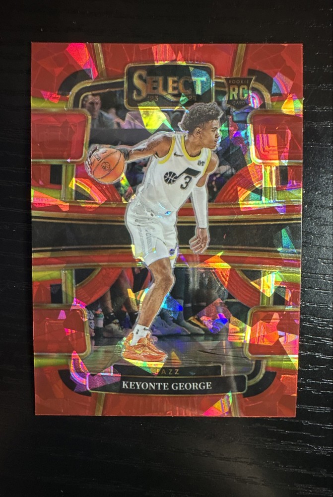 2023-24 Panini Select - Concourse Keyonte George #75 Red Cracked Ice Prizm (RC)