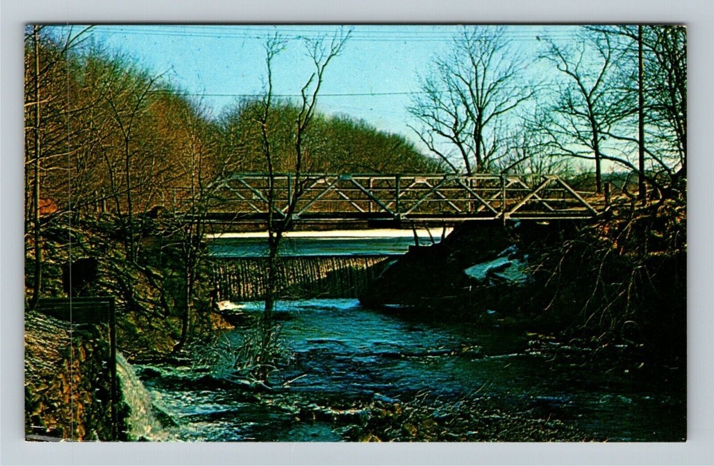 Hamburg CT-Connecticut, Scenic View Of Bridge Over 8 Mile River Vintage Postcard