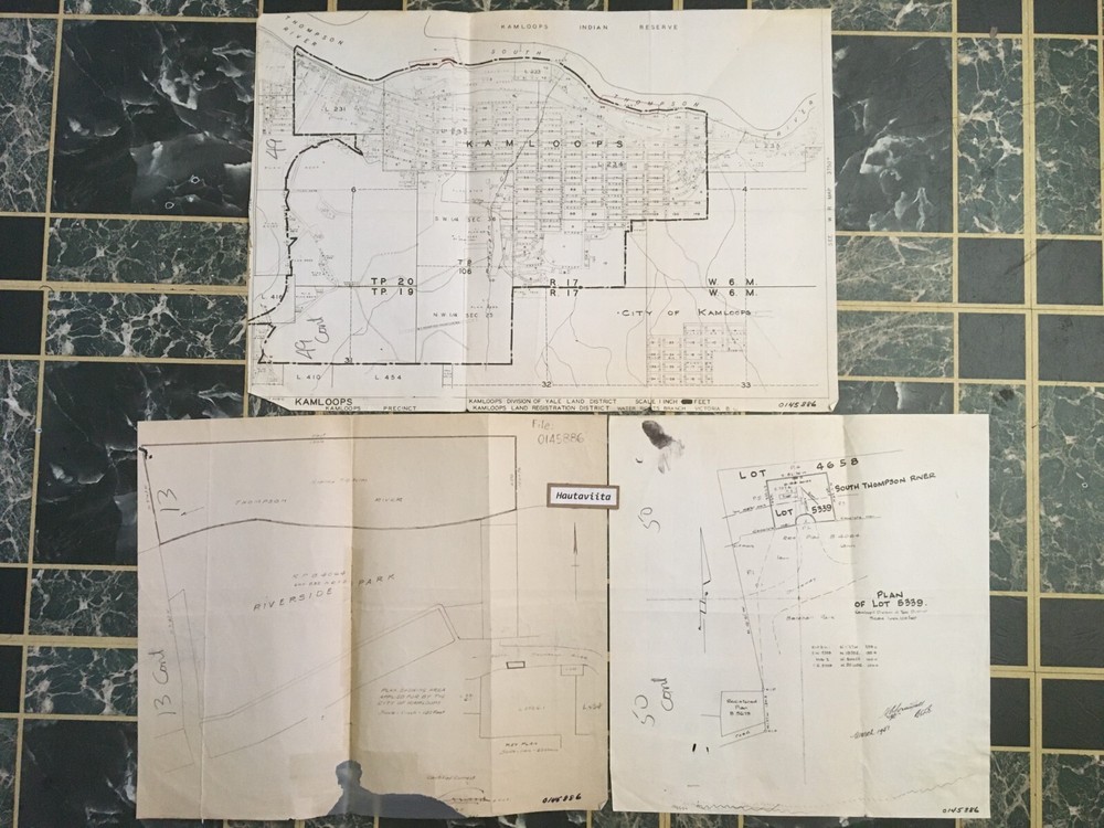 Kamloops BC WW2 Survey Plan Maps Riverside Park + BaseBall Park 1941 - 1951 3x