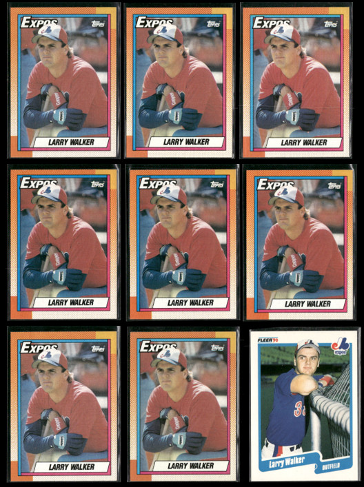 Larry Walker ROOKIE CARD LOT - Montreal Expos - Lot of 9