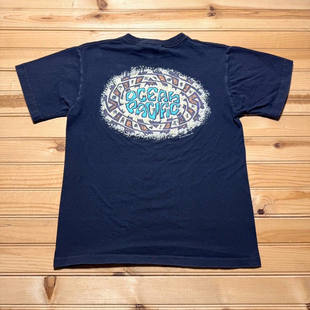 Vintage 1992 OP Ocean Pacific Tribal Skate Surf Graphic T-Shirt USA Made Large