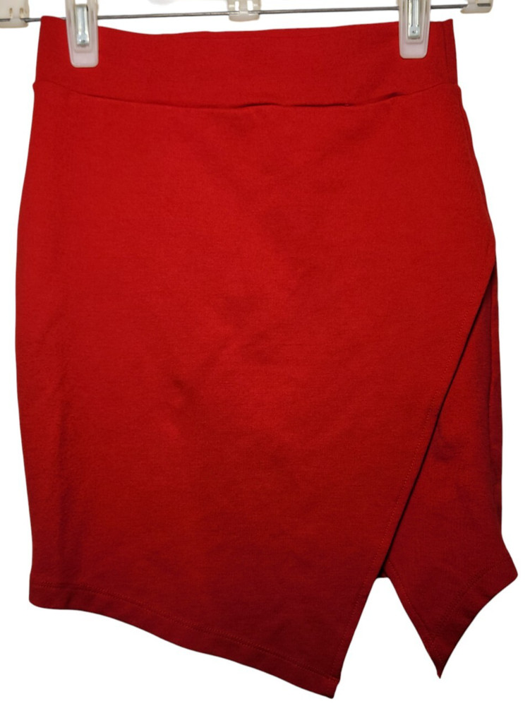 forever 21 tulip skirt red stretch soft size S