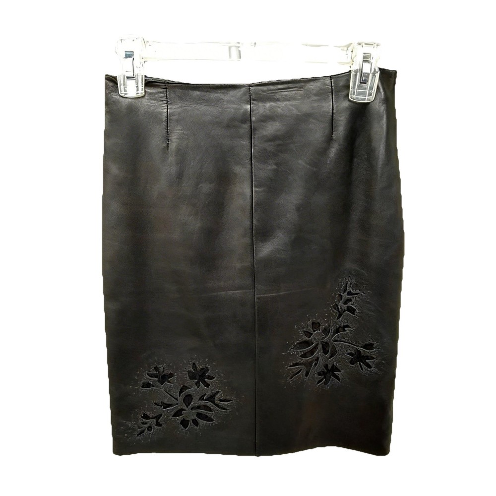 Vintage Wilsons Leather Pelle Studio Black Leather Skirt Size 4
