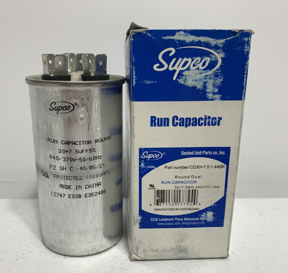 Supco CD80+5X440R Dual Round Run Capacitor 370/440V 50/60Hz