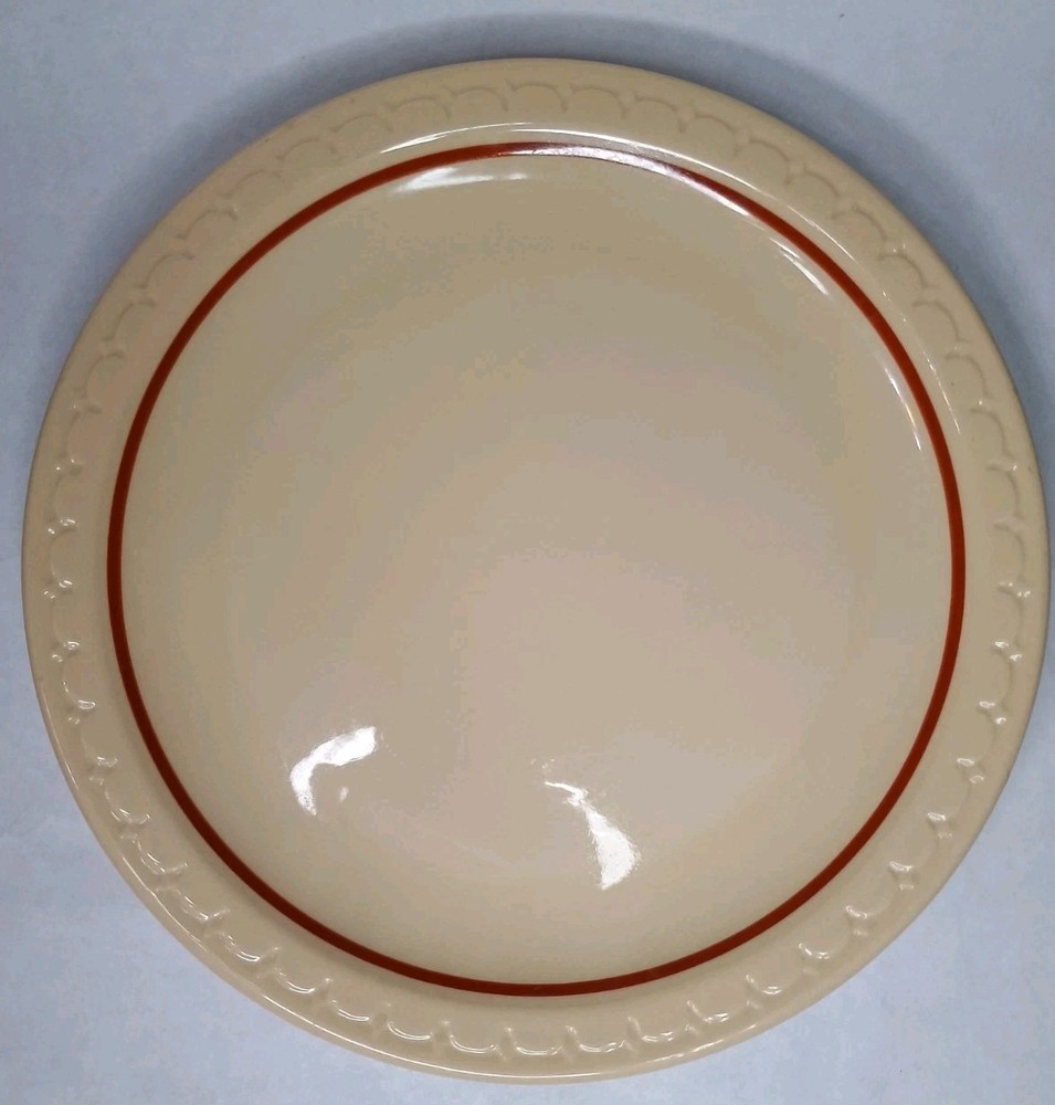 SYRACUSE China Econo Rim Restaurant Red Cardinal Line Dinner Plate