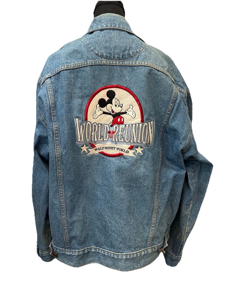 Vintage Walt Disney World World 1996 Reunion Mickey Mouse Denim Jacket Sz M