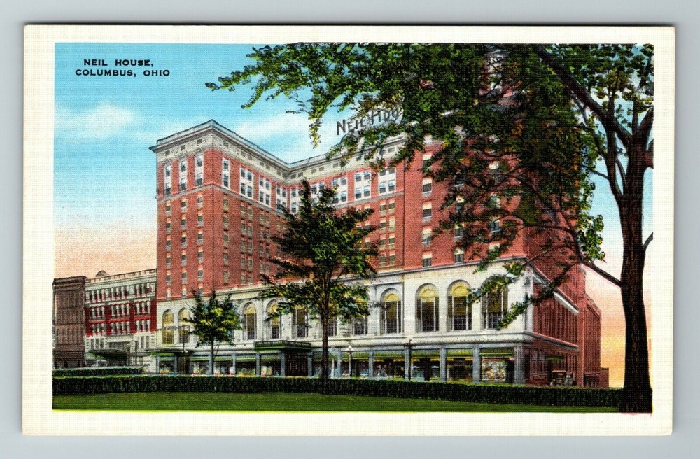 Columbus OH-Ohio, Neil House, Outside Scenic View, Vintage Postcard