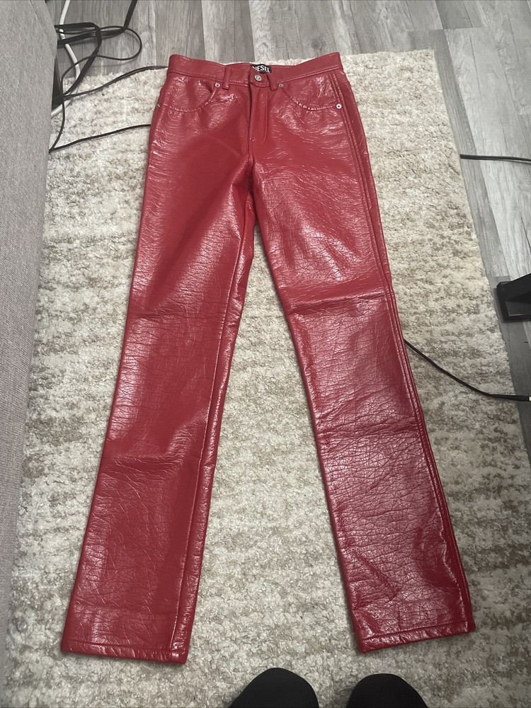 diesel leather pants women