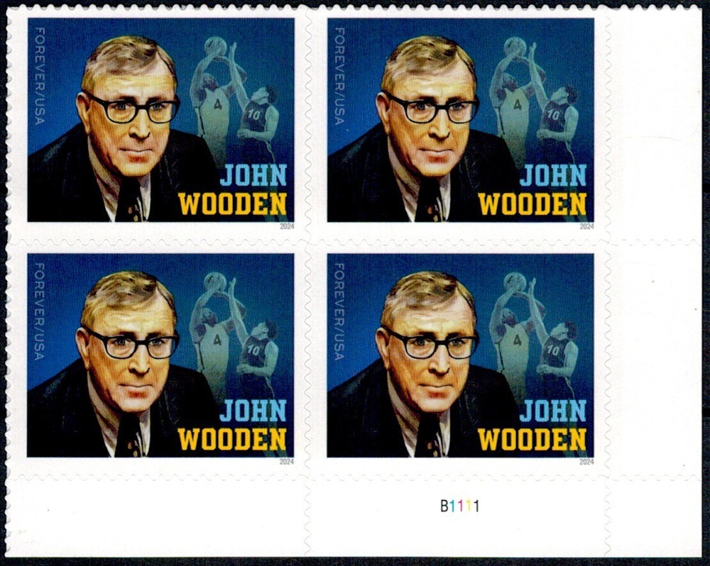 US Scott # 5833 Plate Block Of 4 Stamps MNH, John Wooden