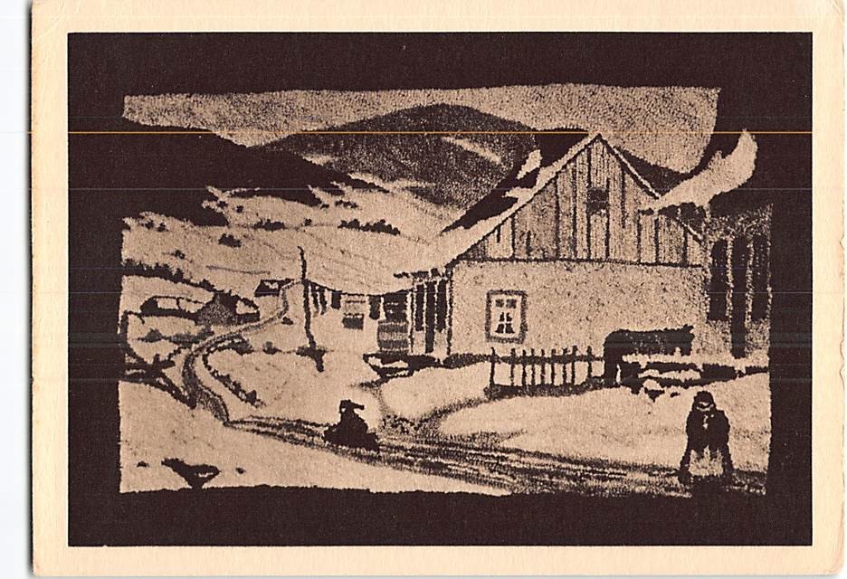 Postcard Rural Winter Scene Art Print