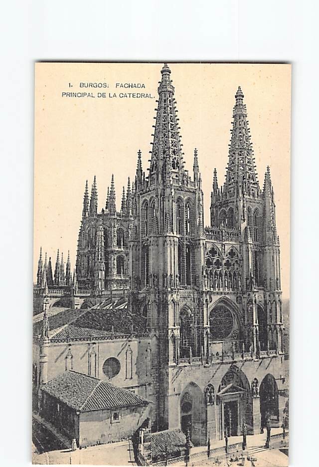 Postcard The Facade of Burgos Cathedral Spain