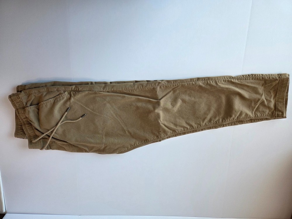 American Eagle Flex Jogger Pants Mens Size Medium Khaki Tan Twill Elastic Waist