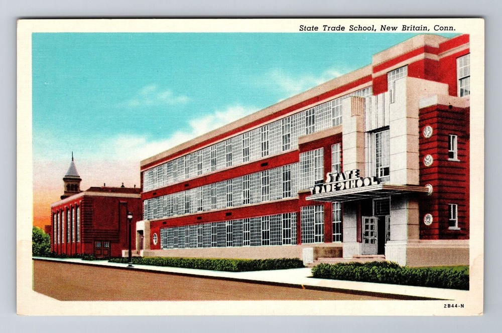 New Britain CT-Connecticut, State Trade School, Antique, Vintage Postcard