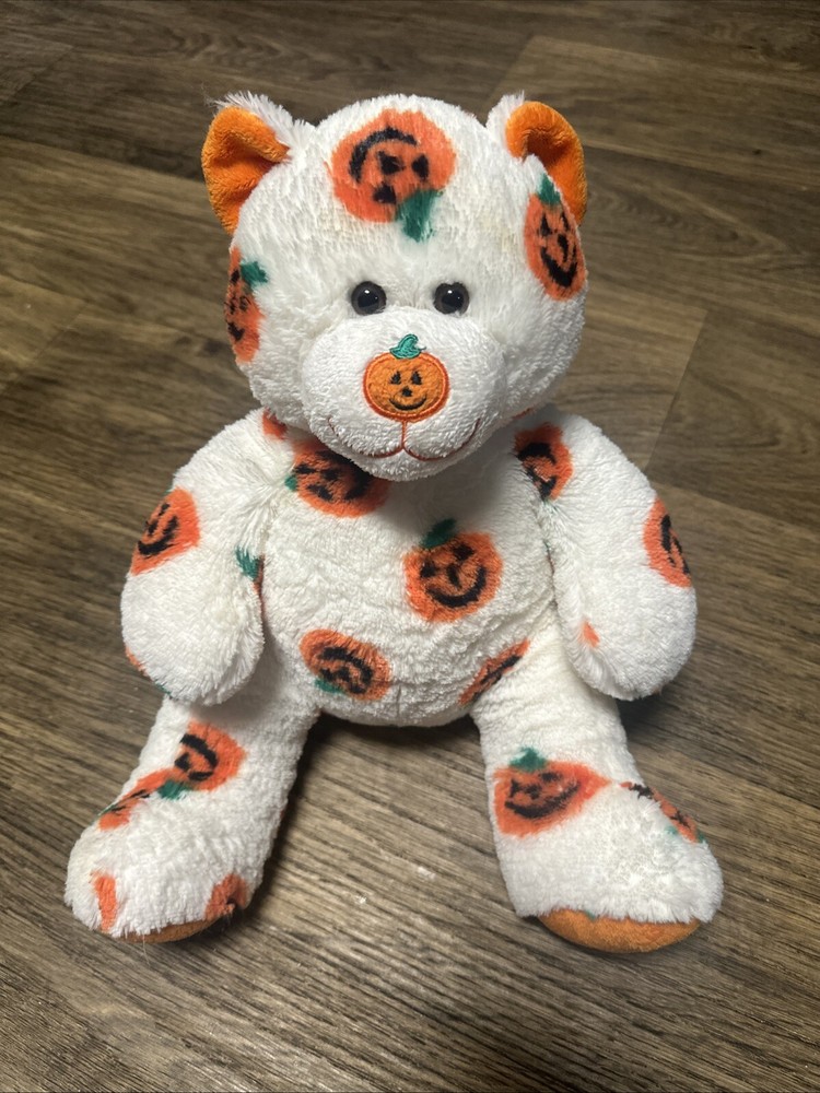 Build A Bear Halloween Pawsome Pumpkin Bear 2006 White Orange Jack O Lantern BAB