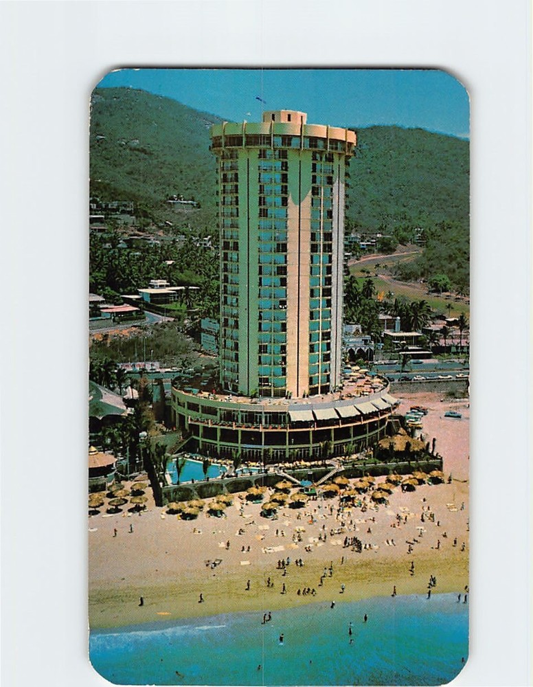 Postcard Aerial View Holiday Inn Hotel Acapulco Guerrero Mexico