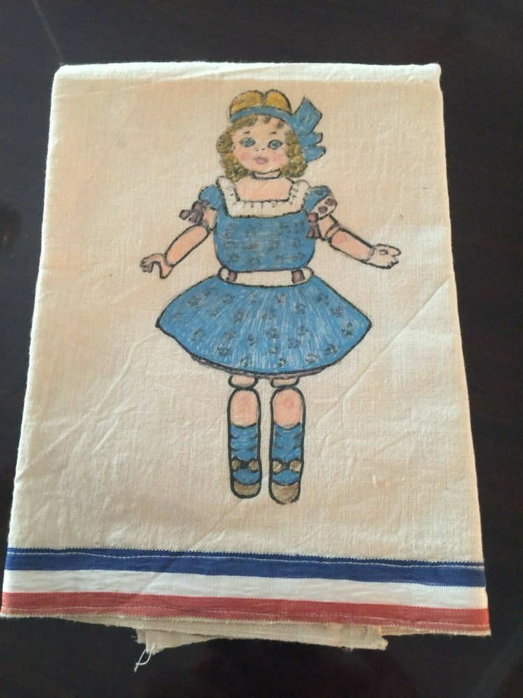Guest Towel  Patriotic Tea Towel - Antique Doll Handcrafted towel