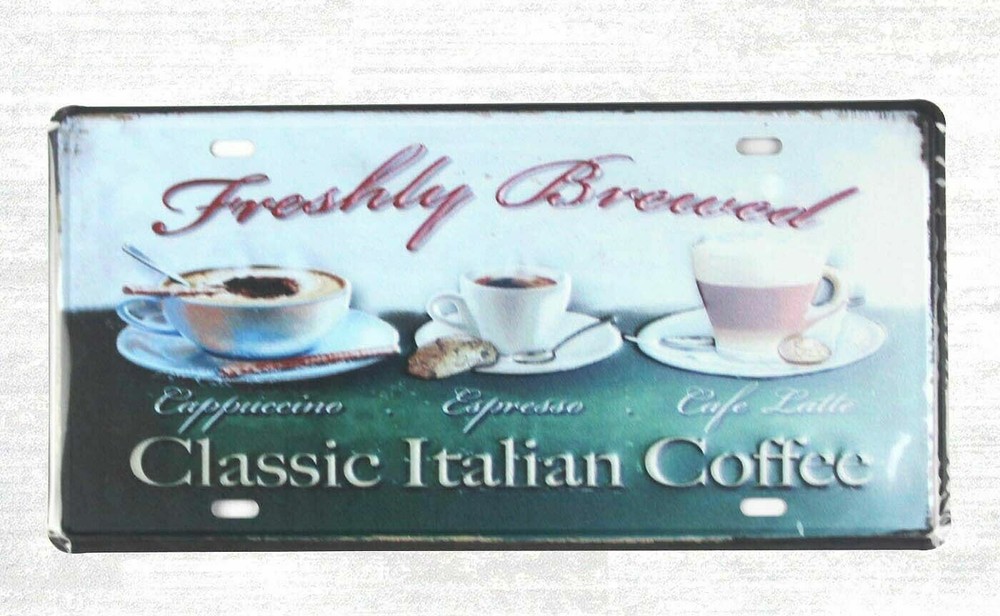 abstract art restaurant pub Classic Italian Coffee tin sign car plate-image