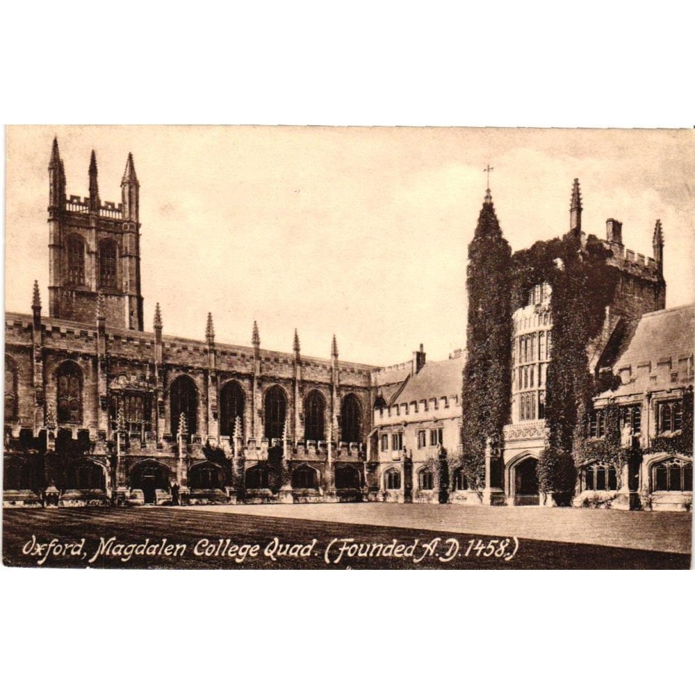 Vintage Oxford Magdalen College Quad Postcard Frith's Series Printed in Saxony