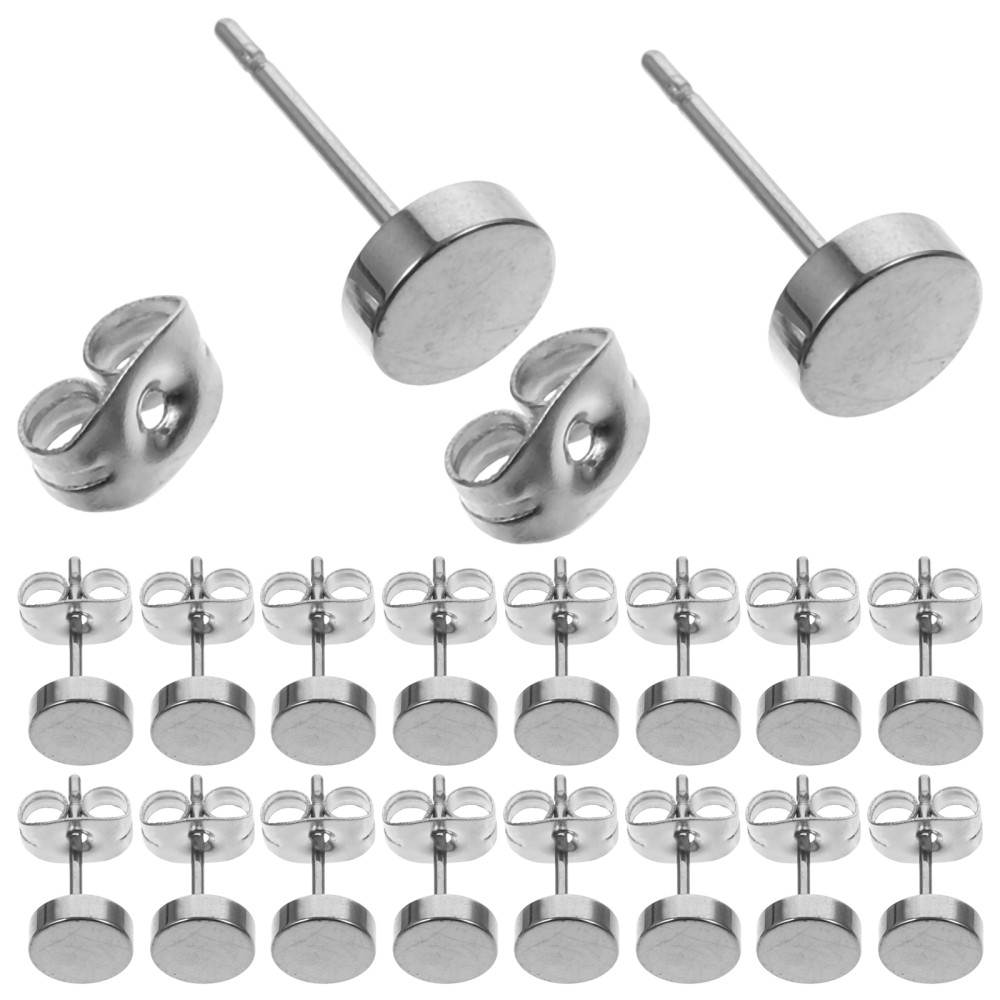 20 Pcs Titanium Steel Earring Studs for Men and Women Unisex Piercing Jewelry