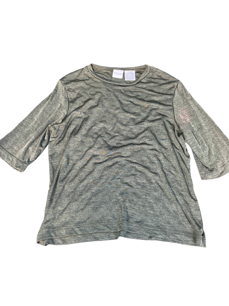 Hunt Club Stretch Women's Gray 3/4 Sleeve Knit Top XL Lightweight Casual Shirt