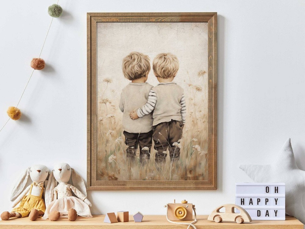 Twin Brothers Wall Art Brothers Room Print Brothers Painting Brothers Bedroom