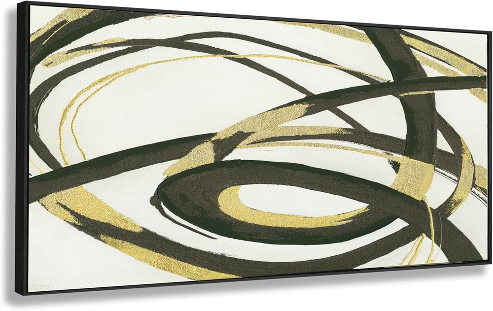 Three color lines graffiti Abstract Canvas Wall Art Decor Framed Modern painting-image