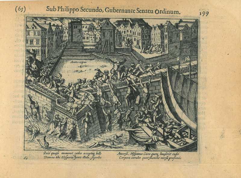 Historical print of Antwerp
