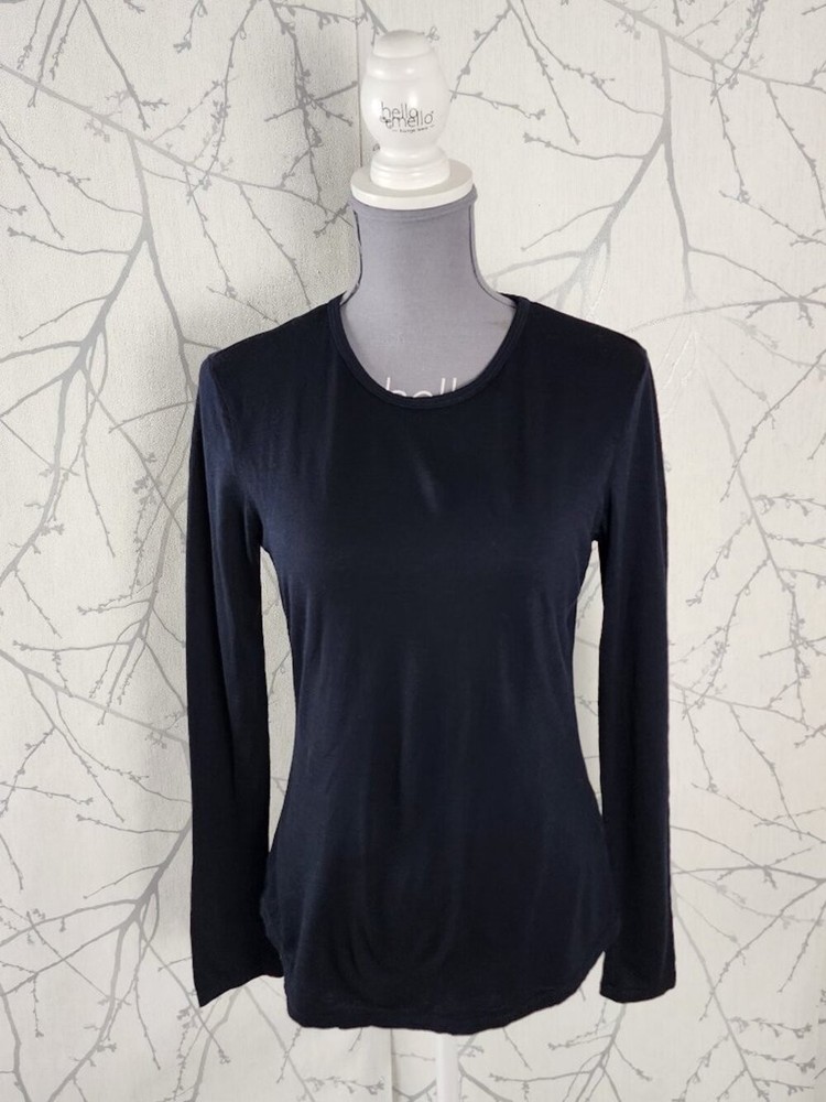 Cloudveil Navy 100% Merino Wool Round Neck Baselayer Long Sleeve | Women's S