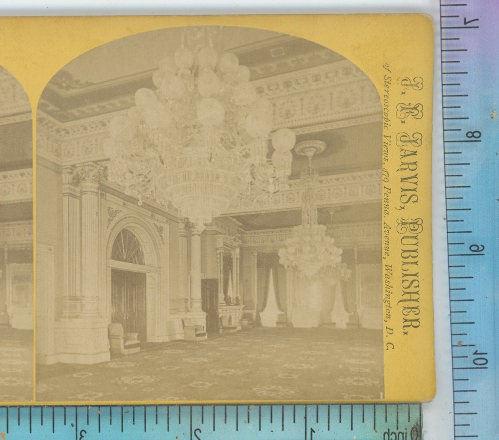 Great East Room in President's House Washington DC J.F. Jarvis Stereoview