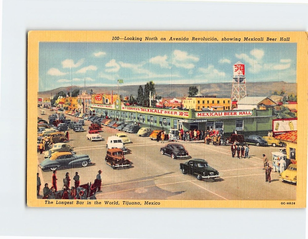 Postcard Avenida Revolucion Mexicali Beer Hall Tijuana BC Mexico
