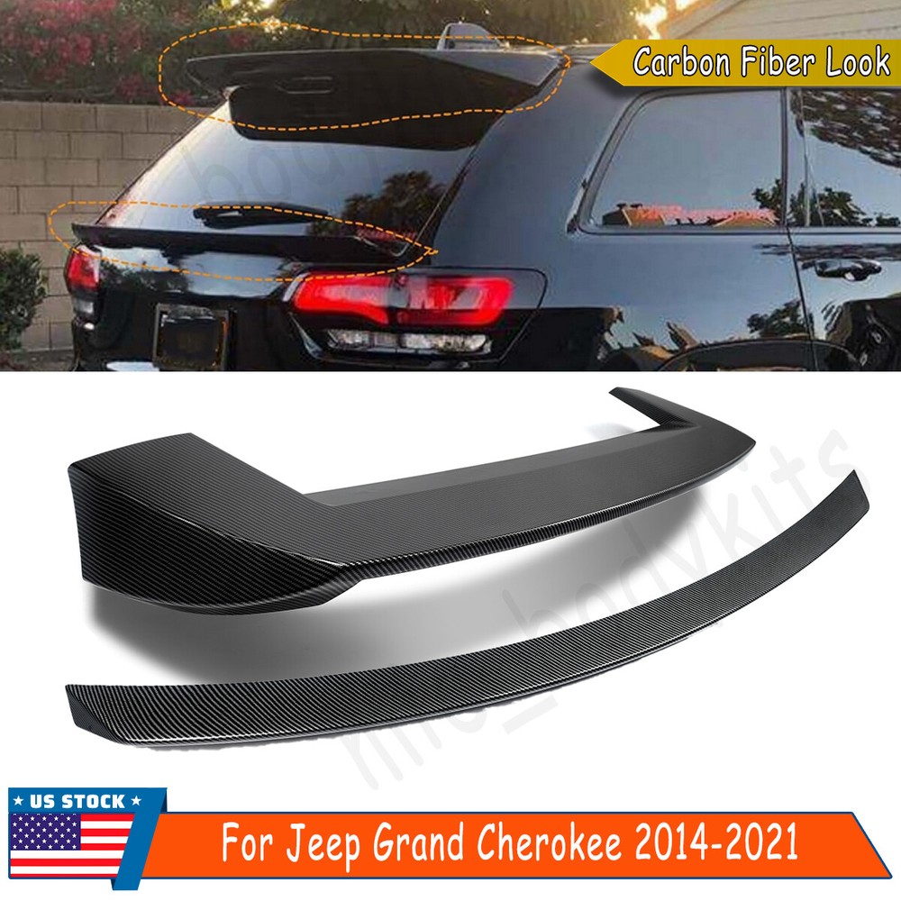 Rear Roof Spoiler&Tail Gate Mid Wing SRT Style For 2014-2021 Jeep Grand Cherokee