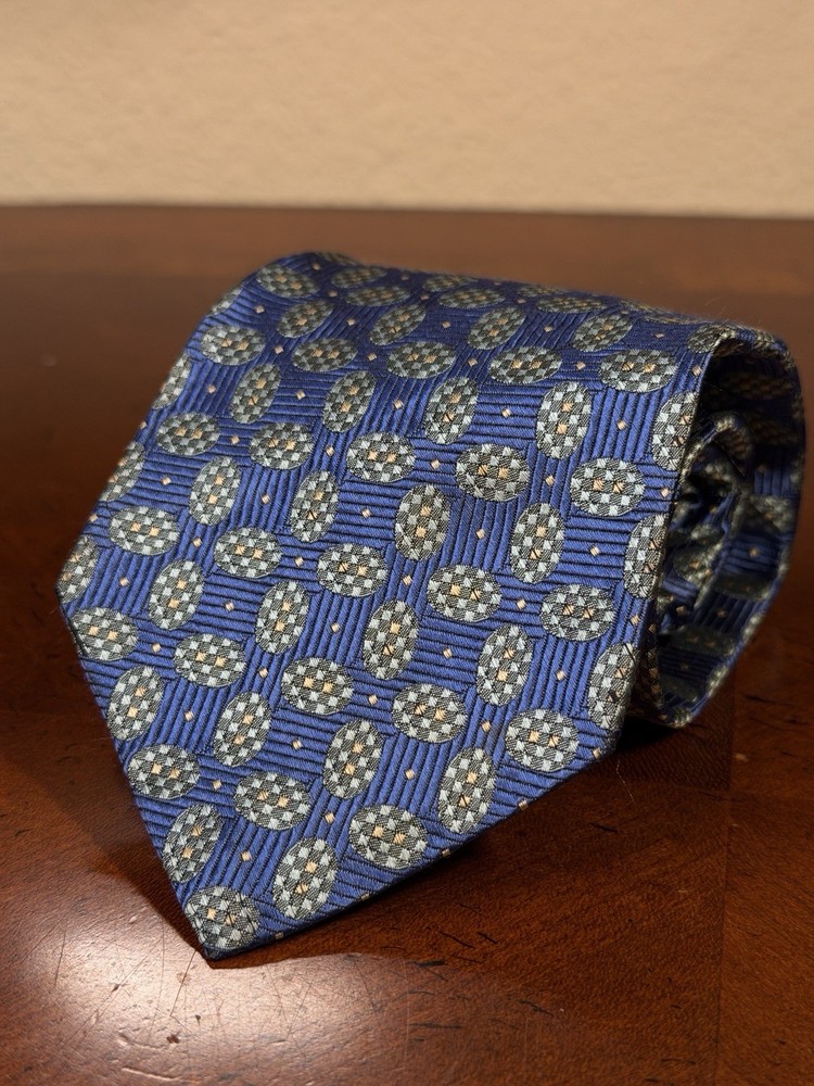 Paul Stuart Men's Silk Tie Geometric Shapes Pattern Made In Canada
