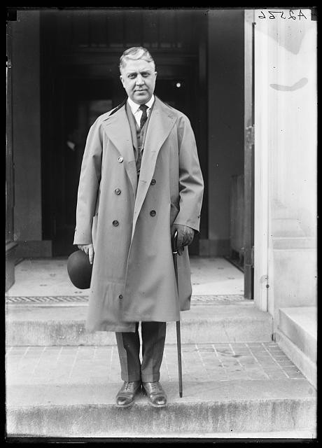 Photo:Man in Overcoat and Hat 1920s Standing on Steps