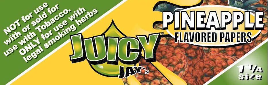 Juicy Jay's 1 1/4 Rolling Papers Pinapple Flavored  USA SHPD Best Price!