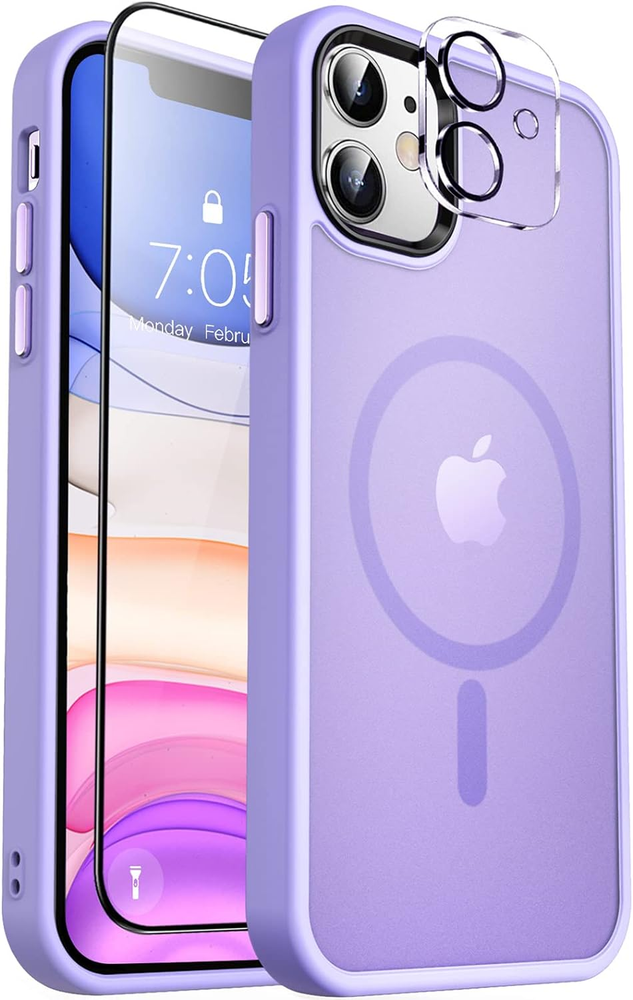 Strong Magnetic for Iphone 11 Phone Case,[Compatible with Magsafe][Glass Screen