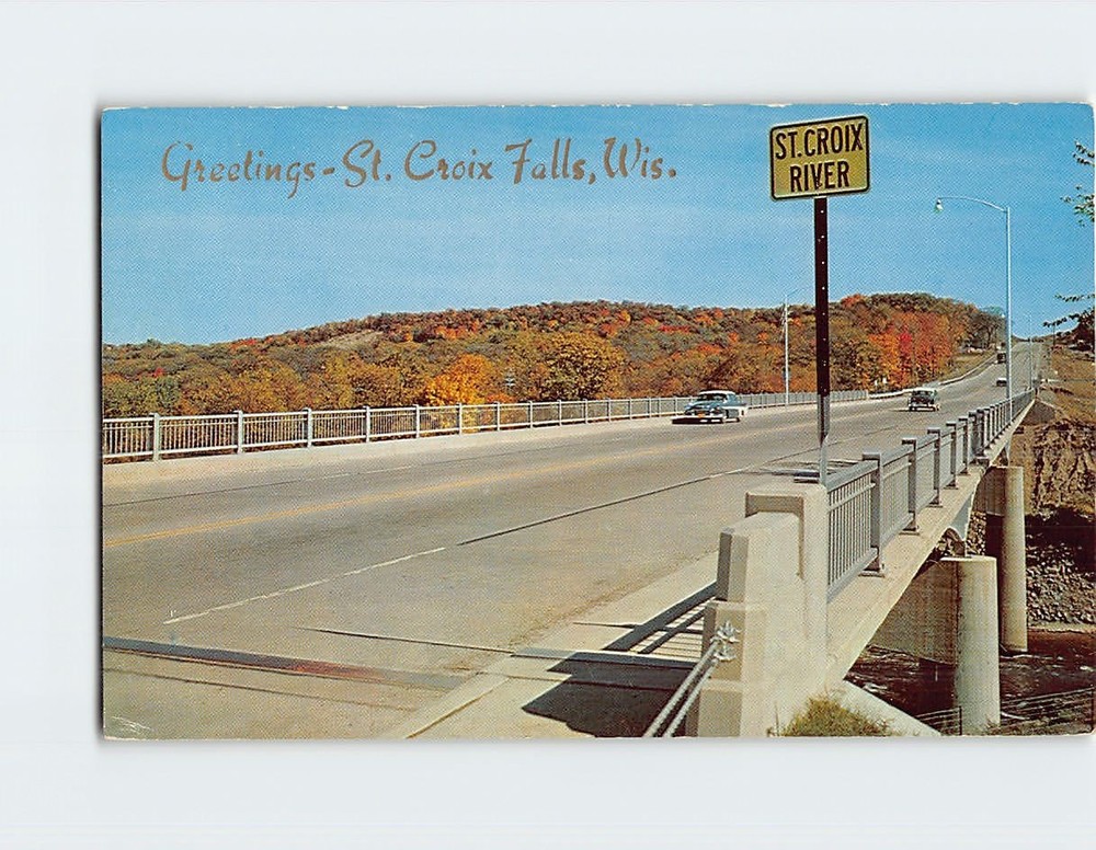 Postcard Greetings from St. Croix Falls Wisconsin USA