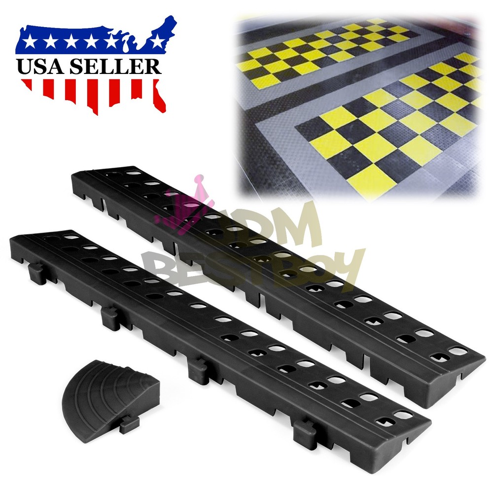 Black Tile Edge Female Male Corner Basement Garage Auto Shop Yard Sport Court
