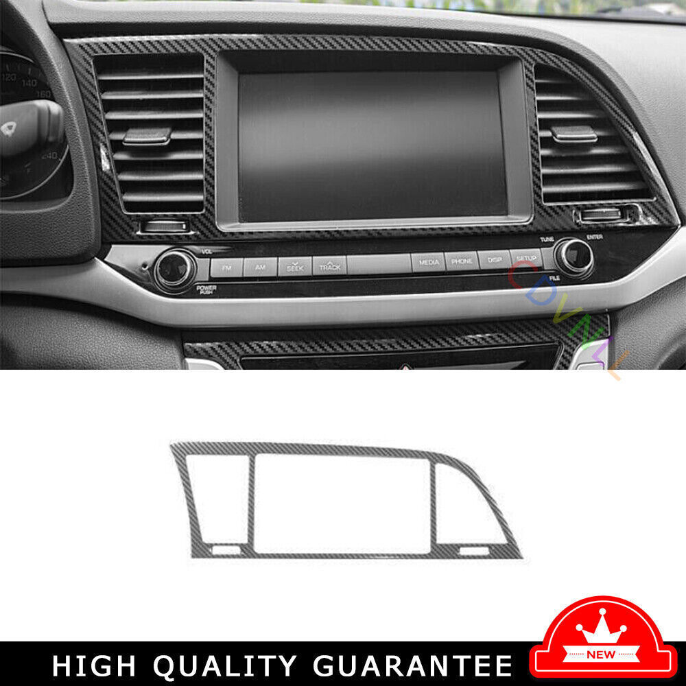 Central Console Navigation Panel For Hyundai Elantra 16-2018 Steel Carbon Fiber
