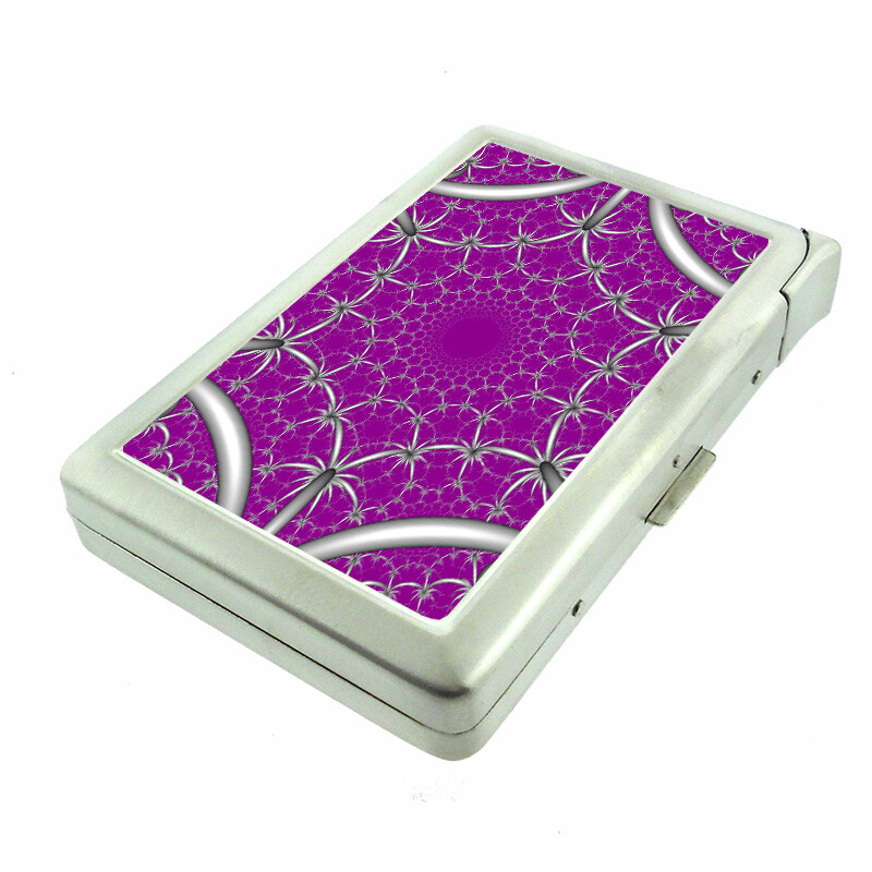 Abstract Art Em7 Cigarette Case with Built in Lighter Metal Wallet-image