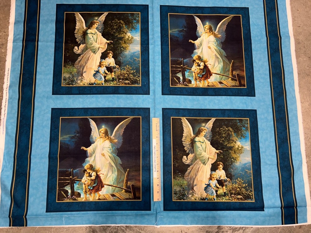 Guardian Angel Digitally printed pillow 100% cotton fabric by the yard 36x44