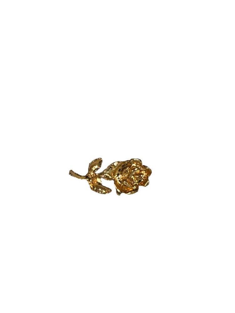 Gold-Tone Rose Lapel Pin Flower Hat Pin Accessory