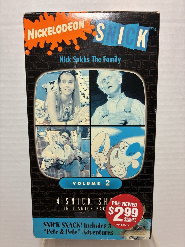 Nickelodeon Snick Volume 2 VHS Nick Roundhouse Ren Stimpy 1993 Rental Tested