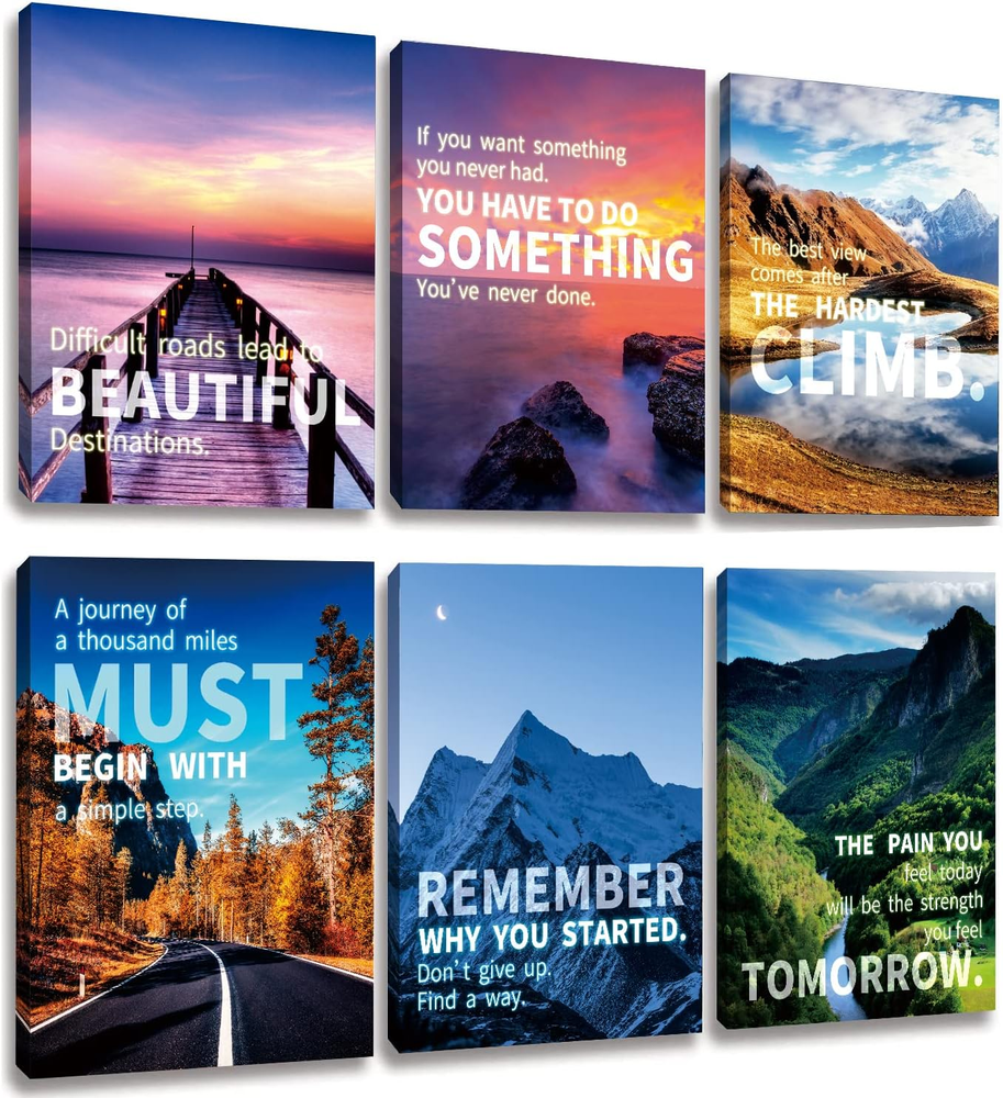 Motivational Wall Art Decoration Painting, Landscape Canvas Wall Art，Office Wall