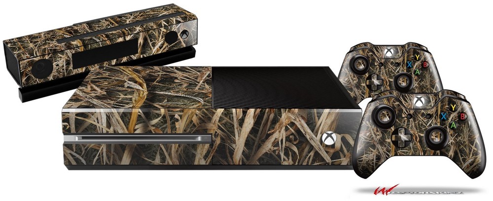 WraptorCamo Grassy Marsh Camo Skin Set fits XBOX One Console Controllers