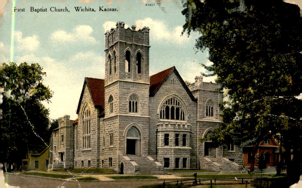First Baptist Church, Wichita, Kansas Postcard