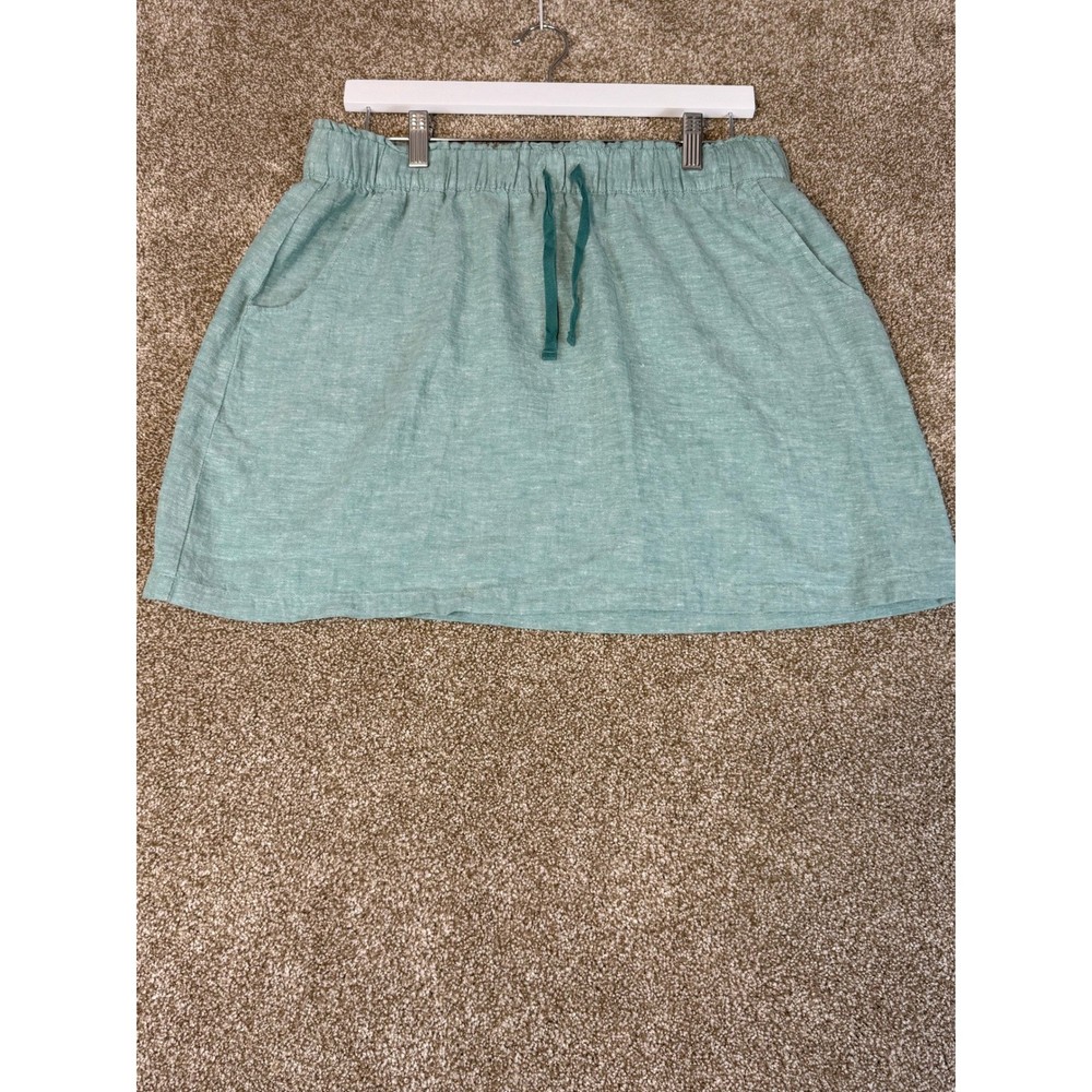 Patagonia Skirt Hemp Organic Cotton Blend Drawstring Mini Seafoam Green Womens M