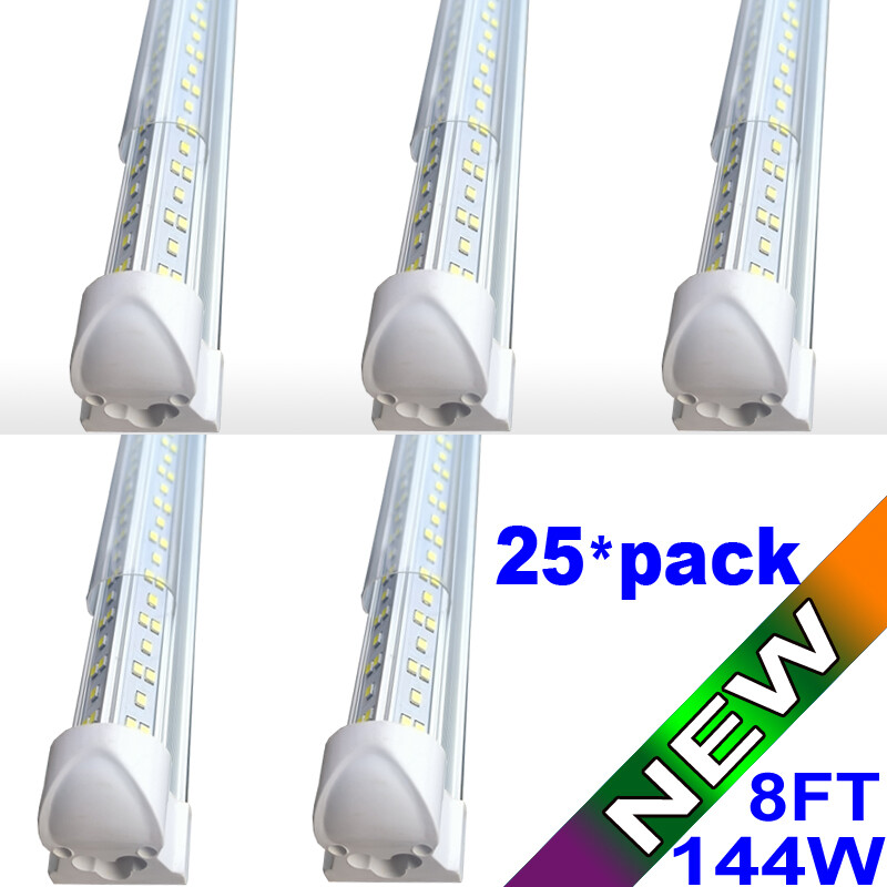 led shop light 8ft 144w led Strip Lights 25PC Cold White LED Garage Lights 25pc