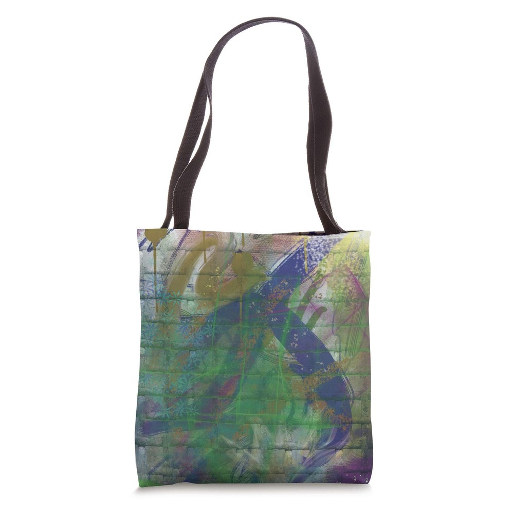 Messy Abstract Graffiti Art Brick Wall Flames Disorder Tote Bag-image