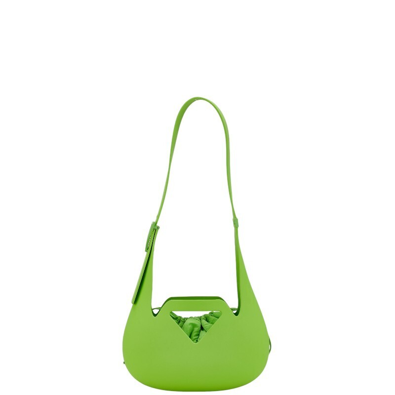 Bottega Veneta Green Rubber Punch One Shoulder Bag 220127