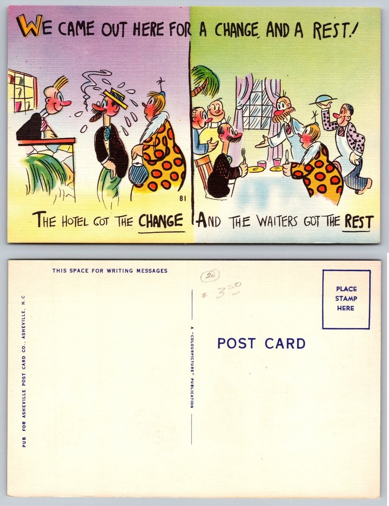Vintage Humorous Cartoon Postcard - 